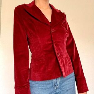 Vintage Red Corduroy Blazer